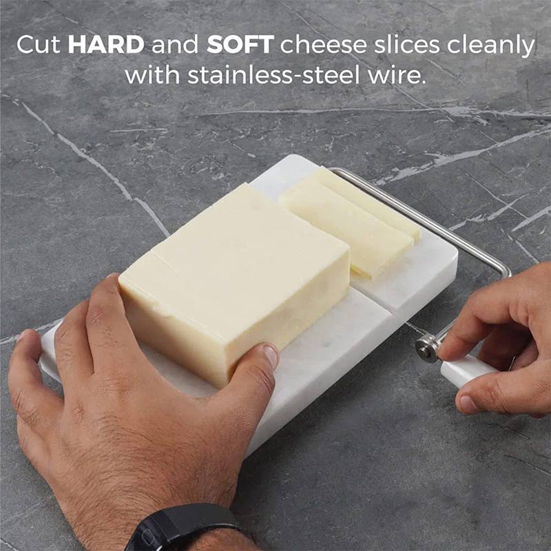 Radicaln Marble Cheese Slicer Black Kitchen Gadgets 8x5 Inch Handmade  Cutting Board with 4 Replacement Cheese Cutter Wires - Soft Food Slicer