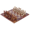 15 Inches Handmade Red & Coral Marble Premium Quality Chess Set