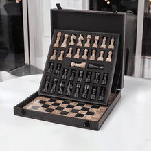 Load image into Gallery viewer, Oceanic and Black Handmade 15 Inches Premium Quality Marble Chess Set (With Storage Box)
