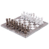 Grey Oceanic and White Handmade 12 Inches High Quality Marble Chess Set