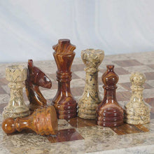 Load image into Gallery viewer, Marble Red &amp; Coral Premium Quality Chess Game Figures
