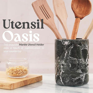 utensil holder-marble utensil holder