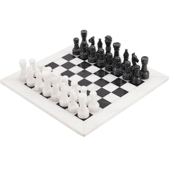 White and Black Handmade 15 Inches High Quality Marble Chess Set