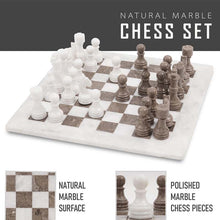 Load image into Gallery viewer, White and Oceanic Handmade 15 Inches High Quality Marble Chess Set
