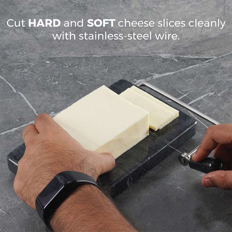 Radicaln Marble Cheese Slicer Black Kitchen Gadgets 8x5 Inch Handmade  Cutting Board with 4 Replacement Cheese Cutter Wires - Soft Food Slicer