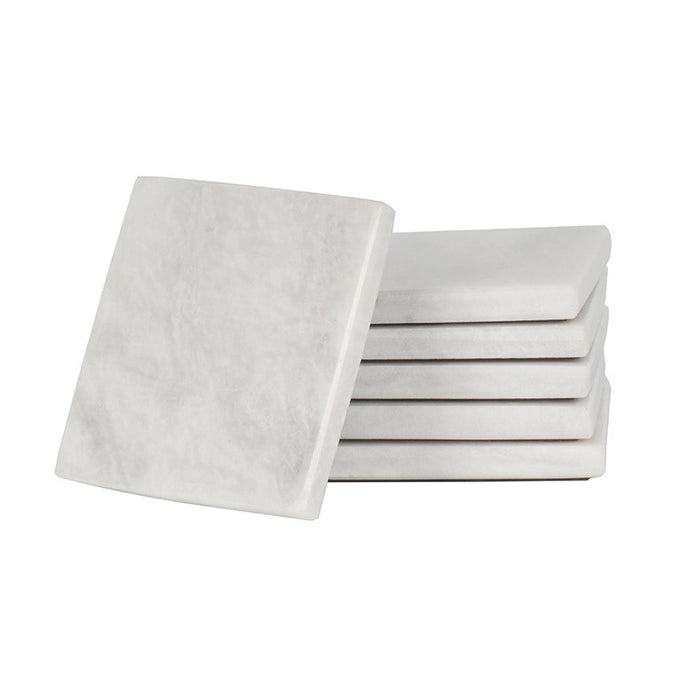 Handmade Marble Set of 6 Kitchen Square Coaster Plates