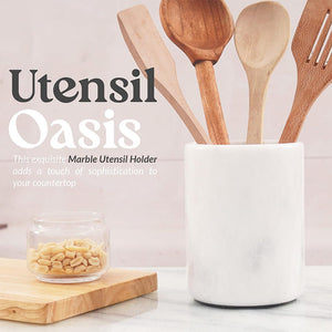 utensil holder-marble utensil holder