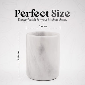 utensil holder-marble utensil holder